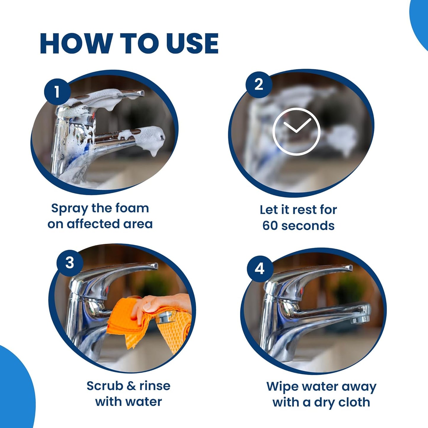 Happi Planet | Tap Cleaner & Limescale Remover | India’s 1st Foaming Formulation for Reduced Scrubbing Effort, Non-Toxic | 500ml | All Purpose Cleaner Suitable for Bathroom, Tap, Shower, Tiles, Mirror