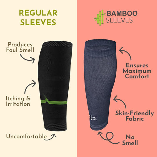 HEELIUM Bamboo Compression Socks & Sleeves For Men & Women | Odour Free & Superior Grip | Running, Cycling, Boosts Blood Circulation & Recovery